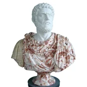 Casa Padrino luxury antique style marble bust roman white/red/beige H. 80 cm