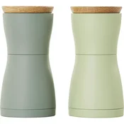 AdHoc Twin set mlinčkov za poper in sol, temno in svetlo zelena, 133 mm