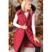 Z6752 DEWBERRY LADIES VEST-PLAIN BURGUNDY
