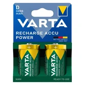 shumee Varta power D 3000mAh NiMH valjasta polnilna baterija 2 kosa