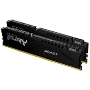 RAM pomnilnik PC-54400, 32GB, KINGSTON Fury Beast Black KF568C34BBEK2-32, EXPO, DDR5 6800MHz, kit 2x16GB