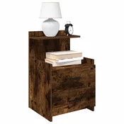 Nocni ormarici 2 kom s 2 ladice dimljeni hrast 40x36,5x62 cm