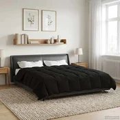 vidaXL Zimska posteljnina Šonerisan Črna 220 x 240 cm Mikrovlakna
