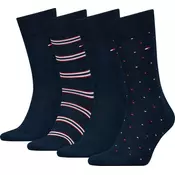 Moške nogavice TOMMY HILFIGER - dolge, modre, 4 pari, 43/46