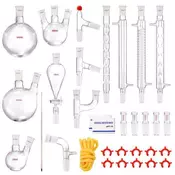 VEVOR Komplet za laboratorijsko destilacijo 32-delni set stekleni laboratorijski pripomočki 1000 ml