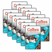 CALIBRA Cat Adult koščki s postrvjo in lososom v omaki 12x100 g