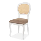 Casa Padrino luxury baroque dining room chair brown/natural/white H. 97 cm