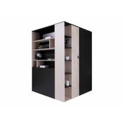 Kutna garderoba Omaha H120 Hrast, Crna, Bež, 190x135x135cm, Porte guardarobaVrata garderobe: Klasicna vrata