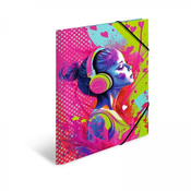 Herma mapa s klapo in elastiko Music Girl, A3