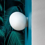 Foscarini Gregg piccola stenska svetilka, bela, IP44, steklo - Kopalnica - Dizajn