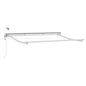 Vidaxl Električna nadstrešnica s profili LED Bela 3 x 2,5 m Aluminij