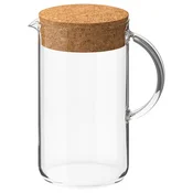 IKEA 365+ Vrč s pokrovom, prozorno steklo/pluta, 1.5 l