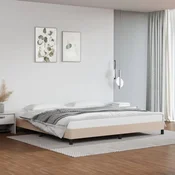 shumee vidaXL Posteljni okvir Cappuccino 200x200 cm umetno usnje