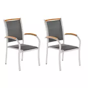 Gardenson Set Vrtnih Stolov Siena, Siva, 2 Kos