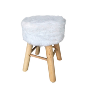 Ambia Home TABURE, les, tekstil, leseni material naravne barve, bela