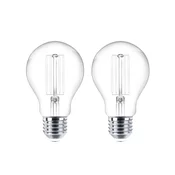 Lindby LED žarnica E27 komplet 2 7W 806 lm prozorna 2.700K - Steklo