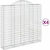 Vidaxl Obokane gabion košare 4 kosi 200x50x180/200 cm pocinkano železo