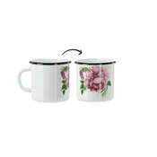 Emajlirana skodelica 0,5l 8cm bela vzorec potonika Laura 68429