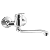 AQUALINE 35 stenska mešalna baterija, razmik 100 mm, ploščat povečan izliv, krom - Chrome - Aqualine - AQUALINE 35 - 48 - Medeninasti - Vzvod - Krožni - 275 - 14
