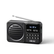 Akai Prenosni radio APR-300 2,5 W Bluetooth 5,3 FM USB microSD črne barve