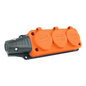 tp electric Podaljšek 3 vtičnice 16A 230V brez kabla oranžen Schuko 9610