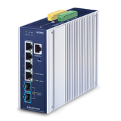 Planet IGS-6325-4T2X IP30 Industrial L3 4-Port 2.5GBASE-T + 2-Port 10GBASE-X SFP+  Managed Ethernet Switch (-40 to 75 C, dual redundant power input on 9~48VDC terminal block, DIDO, ERPS Ring, 1588 PTP