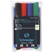 Set markera za ploču i flipchart, 2-3 mm, konusni, SCHNEIDER Maxx 290, 4 različite boje 129094