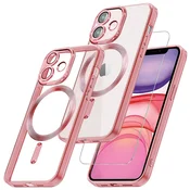 GS Ovitek za iPhone 11, Electro MagSafe, roza + zaščita za zaslon