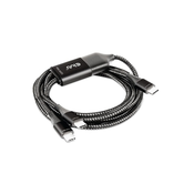 Club3D Type-C, Y polnilni kabel do 2x Type-C max. 100 W, 1,83 m/6 čevljev M/M