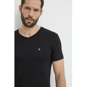 Pamucna majica Calvin Klein Jeans za muškarce, boja: crna, bez uzorka
