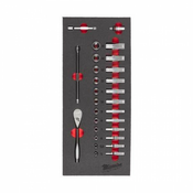 MILWAUKEE Račna in natični ključi 1/4” v penastem vložku 28 delni set 4932479824