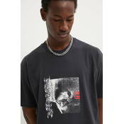 Pamučna majica Billabong za muškarce, boja: crna, s tiskom, ABYZT02311