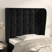 Vidaxl vidaXL Vzglavnik s krilci, črn 103x23x118/128 cm, žamet
