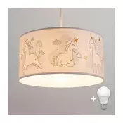 Brilagi -LED Deciji luster na sajli BOBO 1xE27/10W/230V O 35 cm beo/jednorogovi