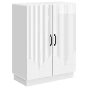 Kreveta Bijela visokog sjaja 66 x 34,5 x 87 cm