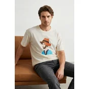 Trendyol Muška majica Tmnss25Ts00011, Krem