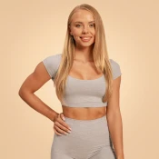 GymBeam Ženska majica Cropped Sense Grey - BeastPink XS