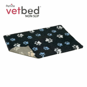 Vetbed proti zdrsu/Drybed Grafitno modra in bela DELUXE šape 75 x 50 cm, dlaka 30 mm