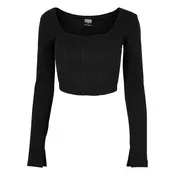 Womens short sleeve Corsage long sleeve, black