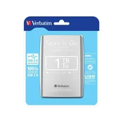 Verbatimov zunanji trdi disk Store n Go 1TB, 2,5, srebrn, USB 3.0