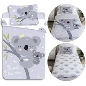 sarcia.eu KOALA Otroška, DVOSTRANSKA, bombažna posteljnina za otroke, z zadrgo, 100% BOMBAŽ 100x 135cm + 40x60cm OEKO-TEX