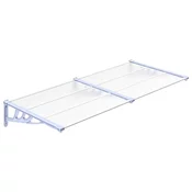 MAISON CHIC Nadstrešek - Senčniki za vrata siv in prozoren 199x90 cm polikarbonat, (22039900)