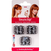 LinziClip Mini Štipaljka za kosu, umjetnicko srebro, 3 komada