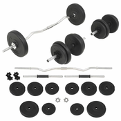 VIDAXL komplet uteži in palic, 30kg