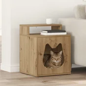 vidaXL Mačja hiša Artisan hrast 42,5 x 40 x 53,5 cm Inženirski les