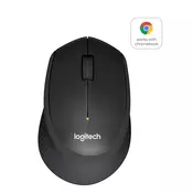 Logitech M330 SILENT PLUS Miš, Bežicna RF, Mehanicka, 1000 DPI, Crni