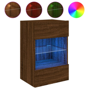 MAISON CHIC Stenska TV omarica - TV stojalo - Televizijska omarica z LED lučkami rjavi hrast 40x30x60,5 cm, (21700584)