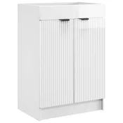 vidaXL Omarica pod umivalnikom Bela visok sijaj 56 x 37,5 x 81 cm