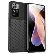 Silikonski ovitek Tunder Armor za Xiaomi Redmi Note 11 5G - črn