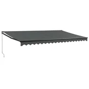 Vidaxl Zložljiva tenda antracitna 5x3 m blago in aluminij